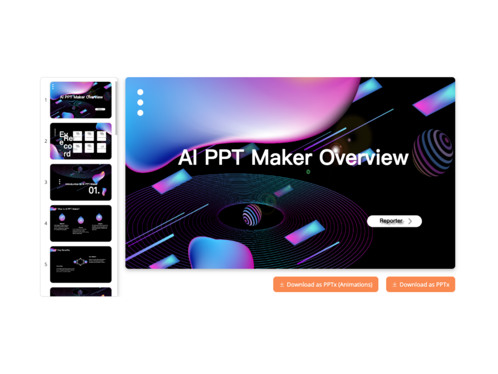 5. Finalize and Download Your PowerPoint - AIPPTMaker.ai